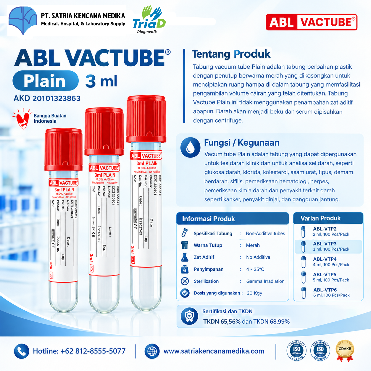 Tabung Plain 3 ml - ABL